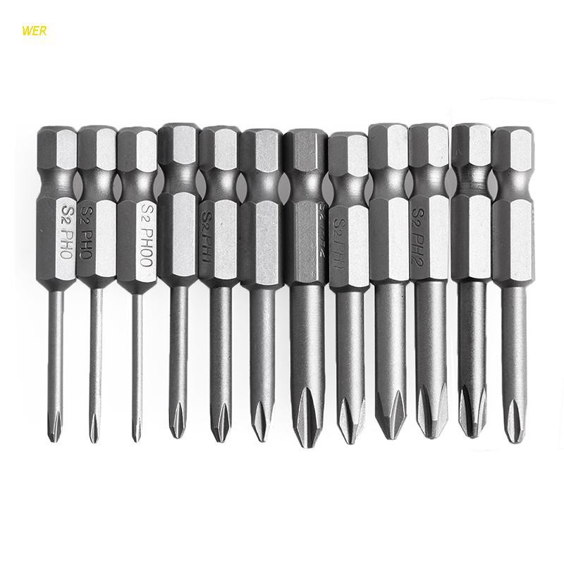 Bộ 12 đầu tua vít lục giác từ tính 50mm 1 / 4 inch bits