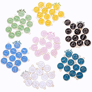 Charm kim loại size nhỏ cung hoàng đạo Hoàng Đạo Zodiac Sign đủ màu pastel K1 /Nguyên liệu handmade