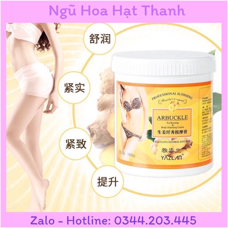 Kem tan mỡ vàng, kem đánh bụng giảm béo. Hũ to 1kg dùng kem gừng nóng dùng trong spa thẫm mĩ viện
