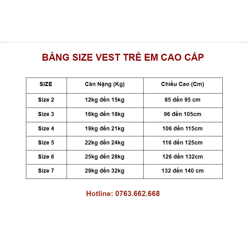 Set vest trẻ em cao cấp Annhi88