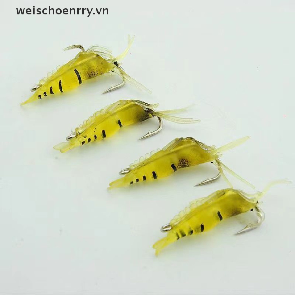 Set 10 Mồi Câu Cá Hình Tôm Dạ Quang Chuyên Dụng