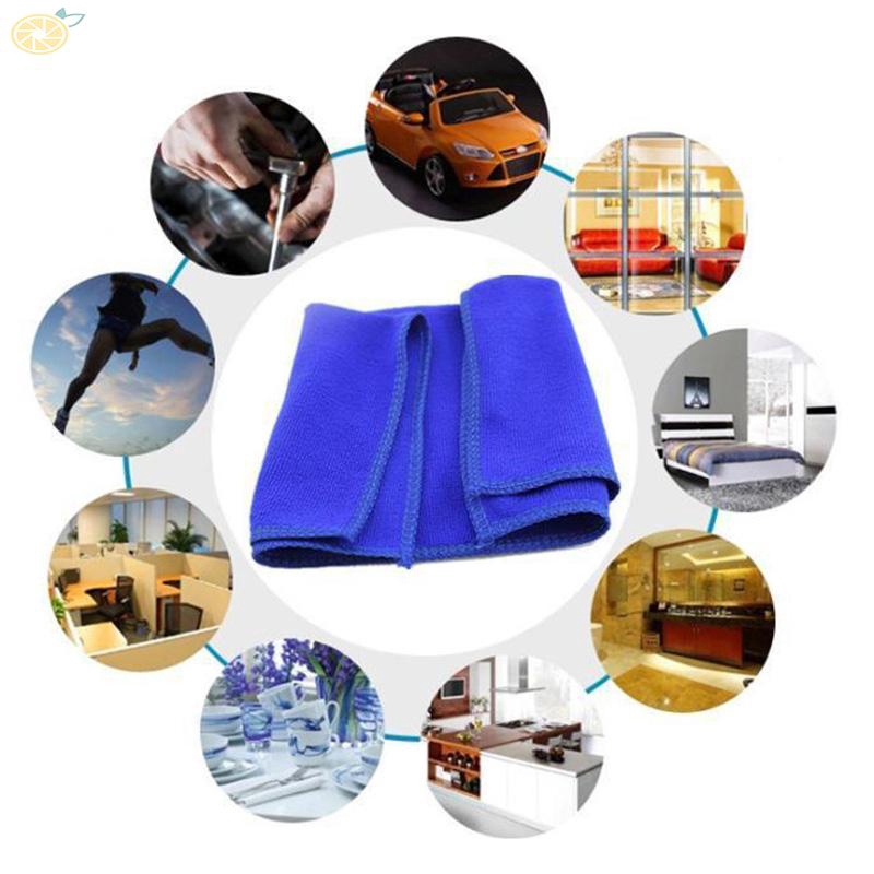 Bộ 10 khăn lau vệ sinh bằng chất liệu microfiber màu xanh dương tiện dụng