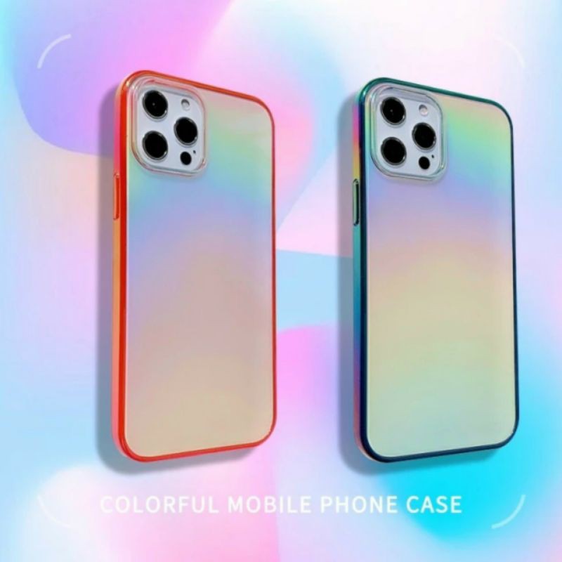 ốp lưng LASER AURONA UNISEX COUPLE iPhone 12 pro max/12/12 pro/11 pro max/11/11 pro lưng loang màu viền màu chuẩn đẹp