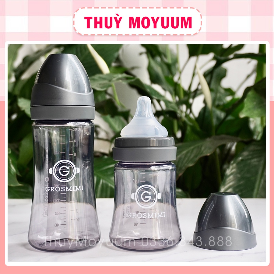 Bình sữa Grosmimi Đen 200ml/300ml Hàn quốc