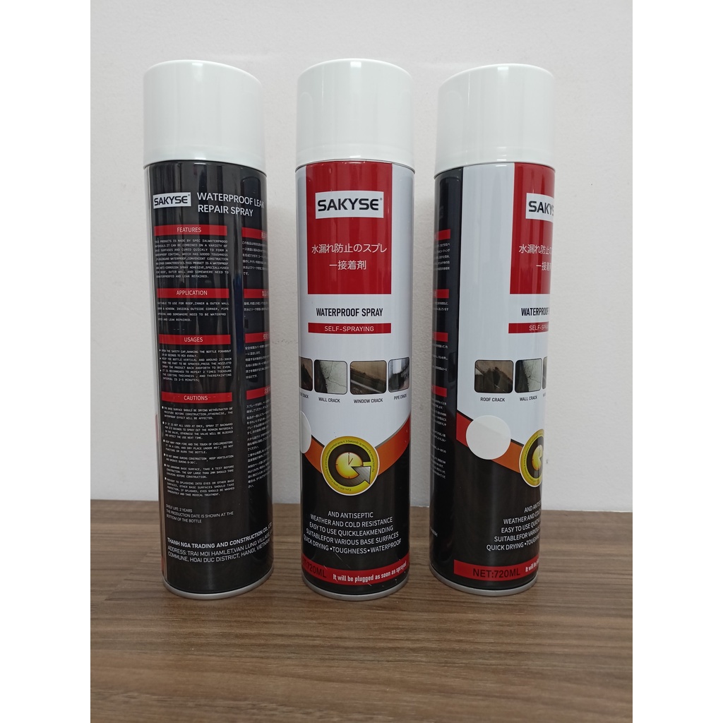 Bình xịt chống thấm Sakyse Nhật Bản 720ml chống thấm dột tường, trần nhà, mái tôn, sân thượng bản mới 2022