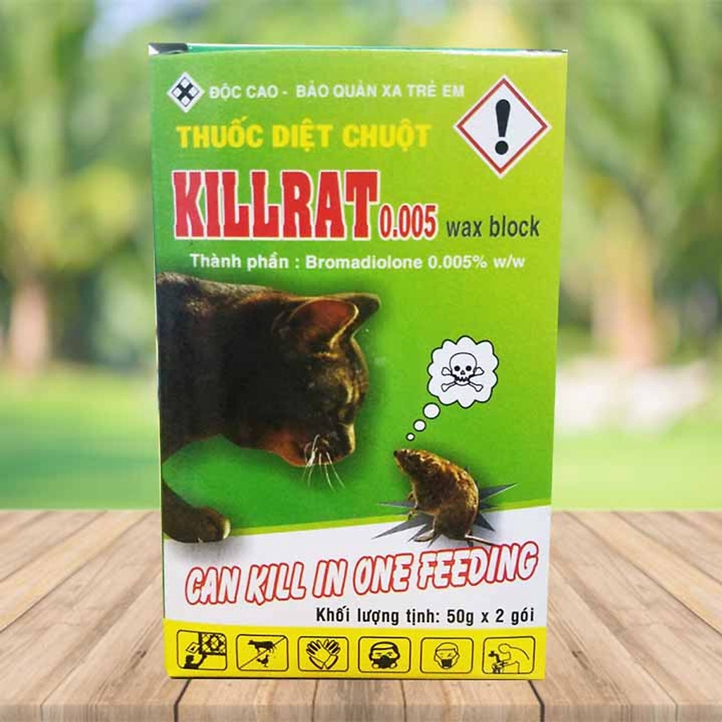 Thuốc diệt chuột KILLRAT, STORM 40gr/gói ( 2 gói/hộp ) Bả diệt chuột an toàn hiệu quả chuột chết ngoài sáng hàng công ty