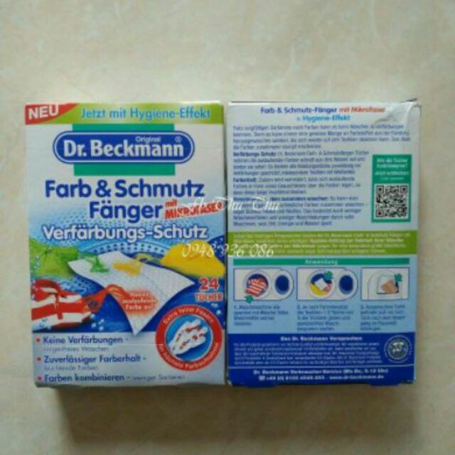 Giấy hút màu loang và làm sạch quần áo Dr.Beckmann Đức