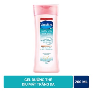 Gel dưỡng thể Vaseline dịu mát trắng da Fresh & Fair 200ml