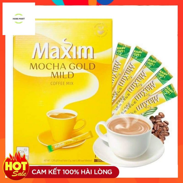 Cà phê hòa tan Maxim Hàn Quốc MOCHA GOLD MILD hộp 100 gói