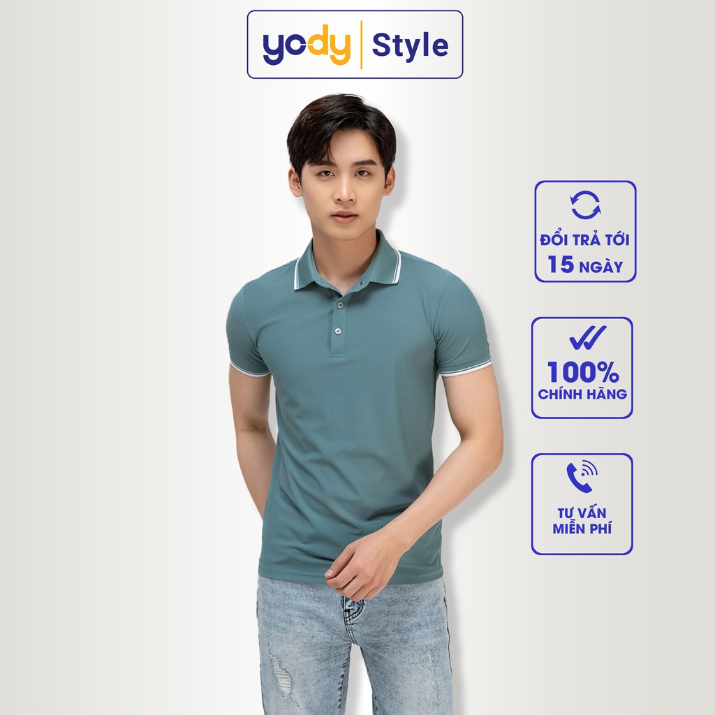 Áo Polo nam cổ bẻ phối vải Airycool Cotton xuất xịn,chuẩn form,sang trọng-lịch lãm với họa tiết bo kẻ mát,trẻ trung Yody | BigBuy360 - bigbuy360.vn