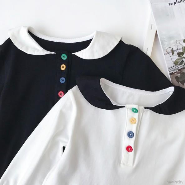 Đầm tay dài hoạ tiết hoạt hình phong cách Hàn Quốc cho bé gái