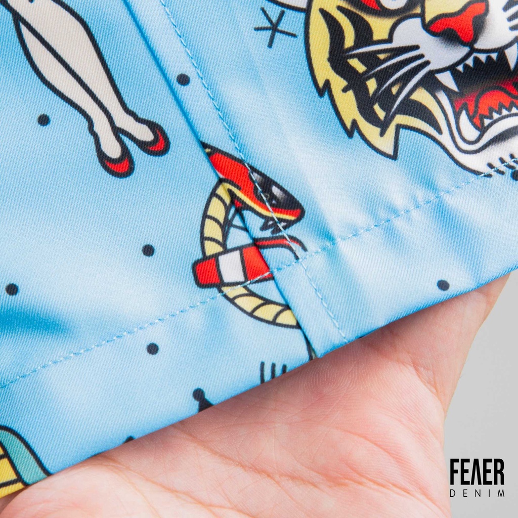 Quần short nam ngắn họa tiết Fastenning 100% chất lụa chéo thoáng mát, ít nhăn - FEAER DENIM | BigBuy360 - bigbuy360.vn