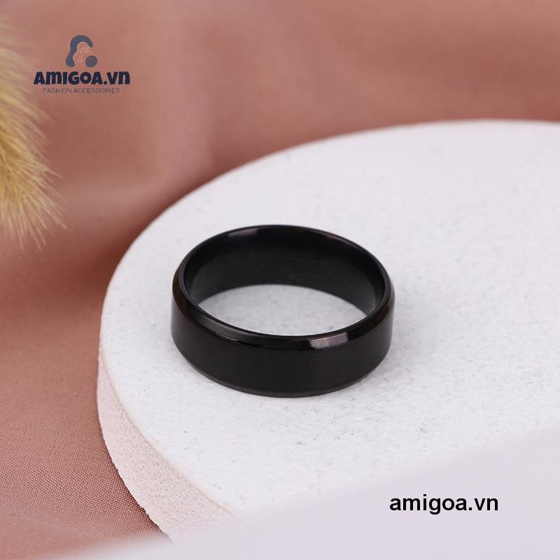 Nhẫn Nam Bằng Thép Không Gỉ 8MM Thiết Kế Đơn Giản