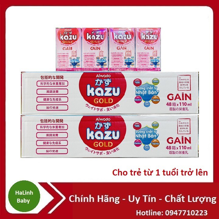 Sữa Kazu gold Gain Pha sẵn 110ml [Thùng 48 hộp]