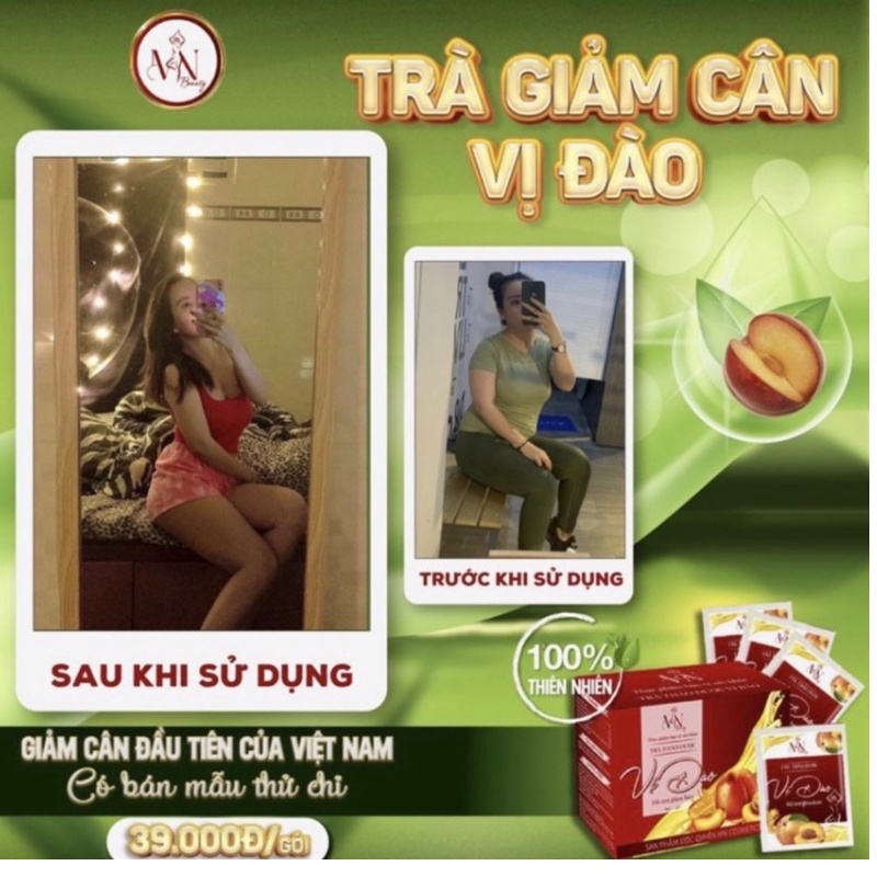 TRÀ ĐÀO GIẢM CÂN Đông Anh chính hãng  tặng kèm detox