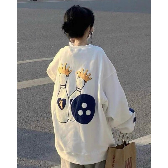 Áo Sweater Tay Dài F24 Vải Nỉ Chân Cua Form Rộng Phong Cách Hàn Quốc Unisex