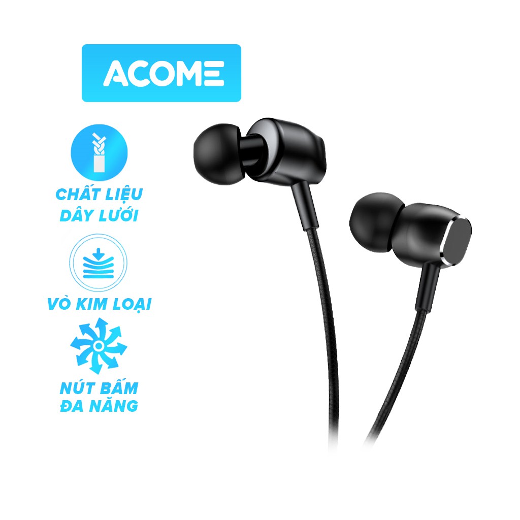 [Mã ELRVA30K giảm 7% đơn 99K] Tai Nghe Nhét Tai ACOME AW03 Jack cắm 3.5mm - Âm Thanh Sắc Nét - Âm Bass Mạnh Mẽ