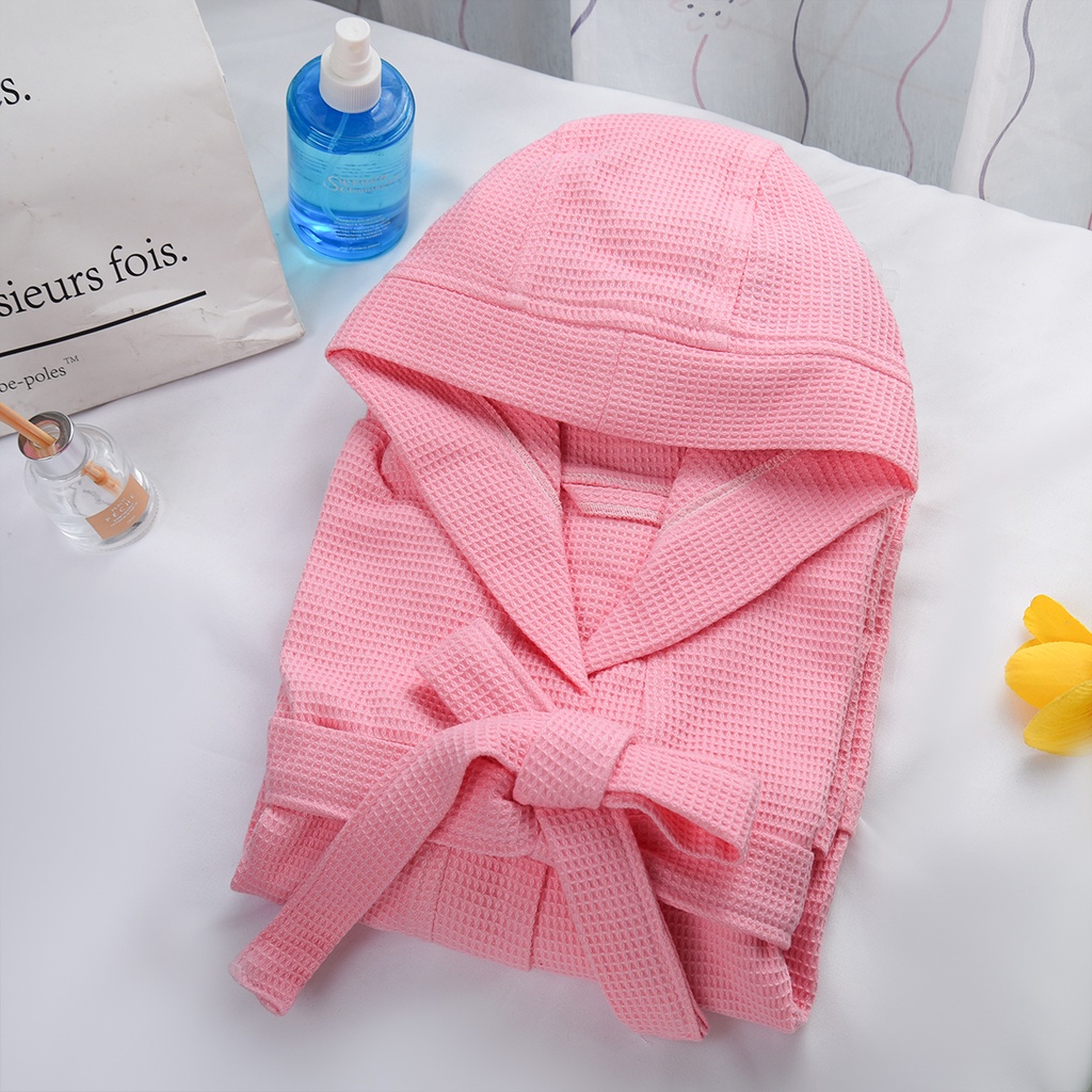 Áo choàng tắm trẻ em Dolhome 100% cotton vải tổ ong thấm hút dành cho trẻ từ 2-8 tuổi an toàn cho da bé