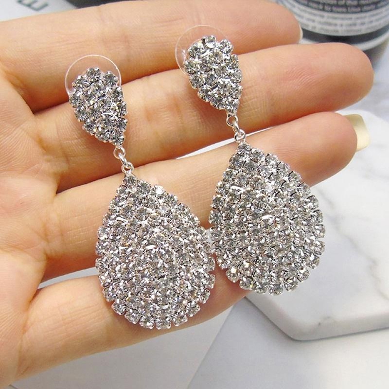 925 Stud Earring Shining Earrings Fine Jewelry Woman Anti Allergy Diamonds Fashion Women Trendy Party