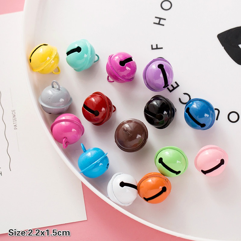 Set 10 chuông kim loại màu sắc ngọt ngào trang trí móc khóa / quần áo cho thú cưng 22mm