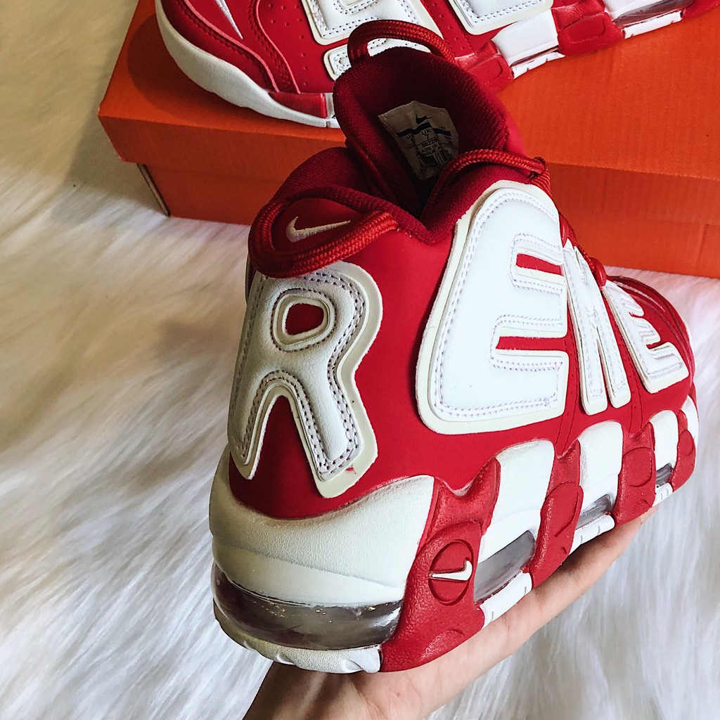 [ Full Box + Tặng Vớ ] Giày Sneaker UPTEMPO SUPREME Đỏ Trắng