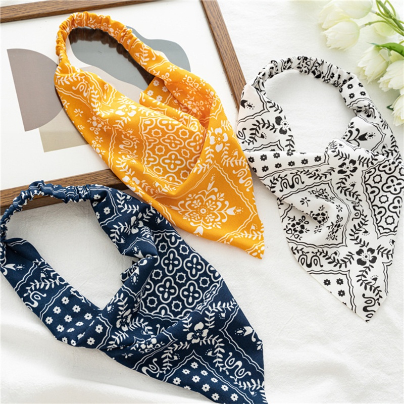 Khăn Choàng Cổ Co Giãn In Họa Tiết Hoa Phong Cách Vintage