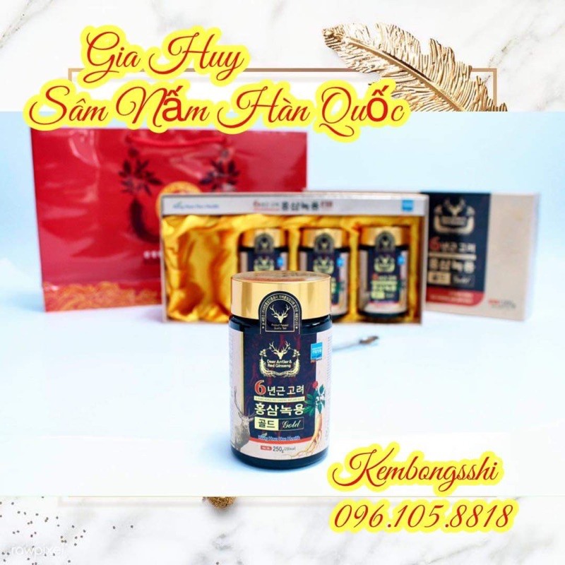 [SỈ TẬN GỐC ] Cao Hồng Sâm Nhung Hươu KANGHWA Hàn Quốc, Hộp 4 Lọ x 250gr