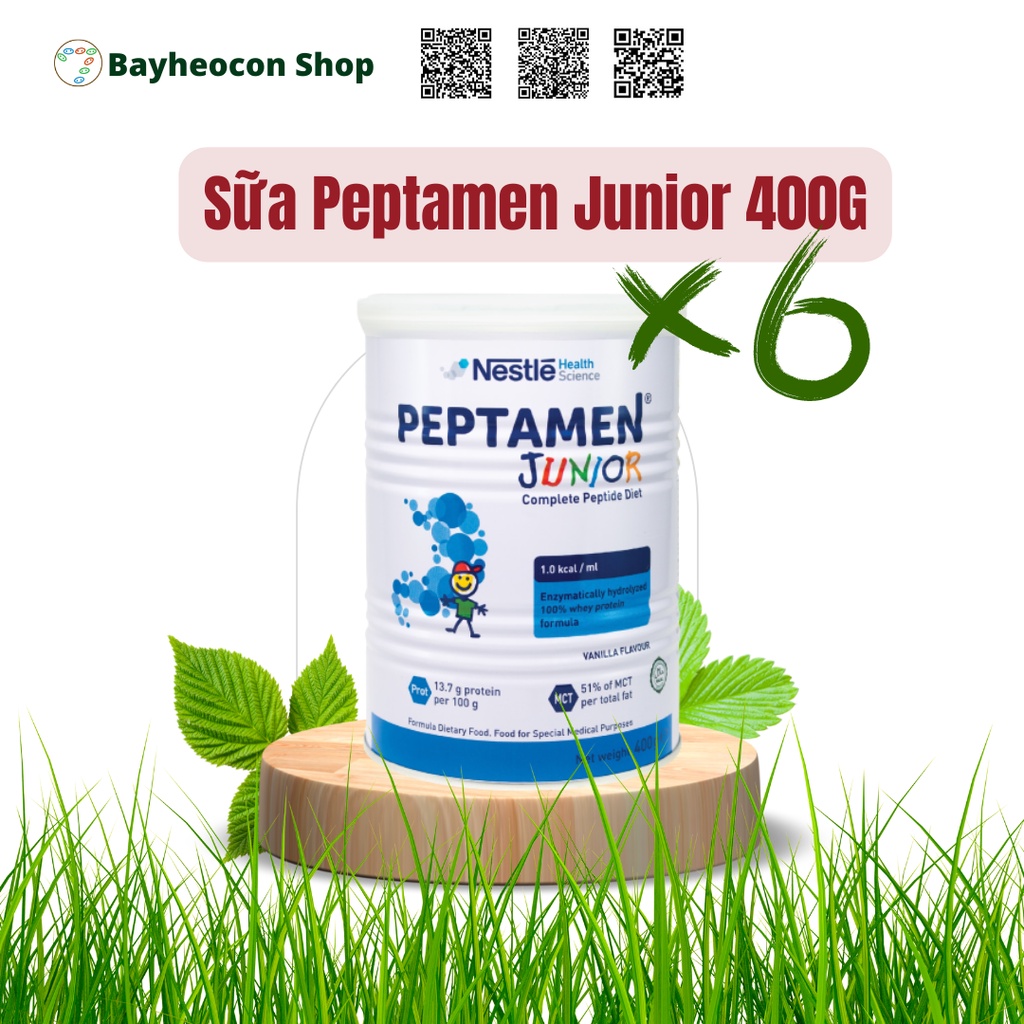 [Date 2024] Bộ 06 lon sữa Nestlé Peptamen Junior 400G