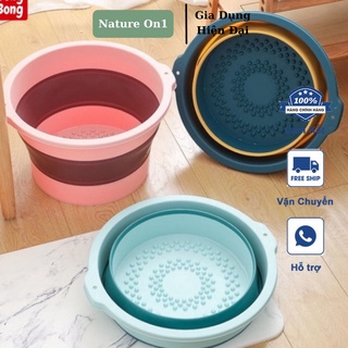 Chậu ngâm chân gấp gọn silicon massage thư giãn thông minh tiện ích dành cho gia đình