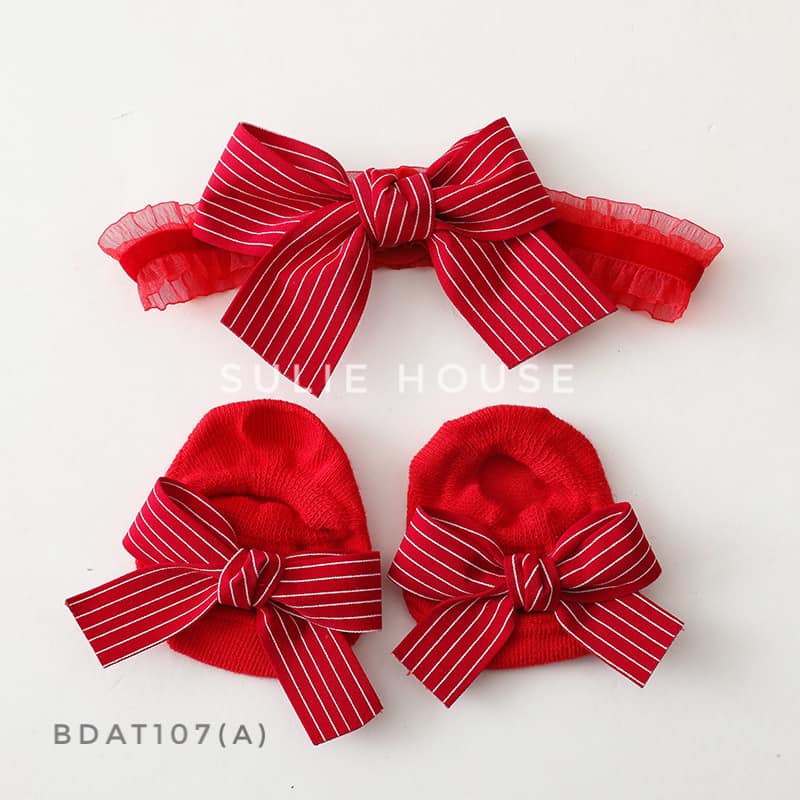 Set băng đô tất đỏ - BDAT107