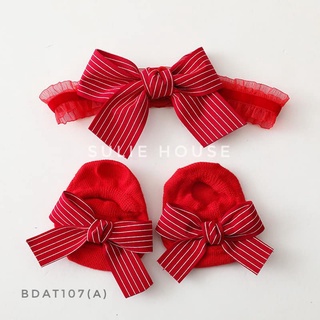 Set băng đô tất đỏ - BDAT107