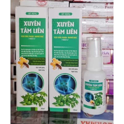 xịt họng xuyên tâm liên keo ong xanh nano bạc chai 30mls