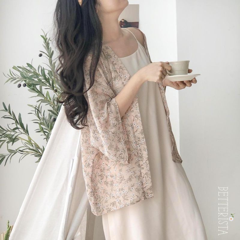 Kimono Nền Hồng Hoa Chùm | BigBuy360 - bigbuy360.vn