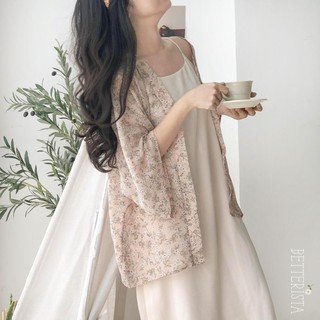 Kimono Nền Hồng Hoa Chùm