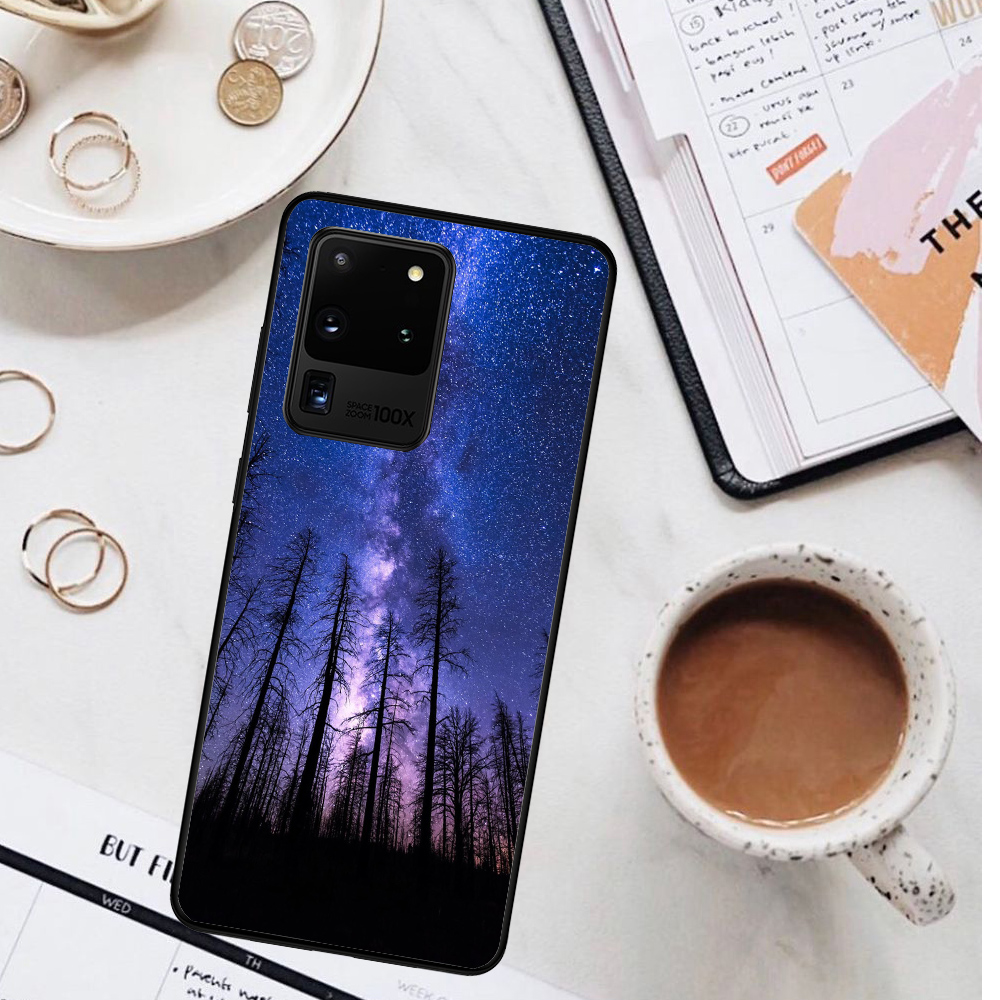 Ốp Lưng Silicone Họa Tiết Bầu Trời Đêm Thời Trang Cho Samsung Galaxy A6 2018 A70 A7 A80 S6 Edge S7 S8 S9 Plus