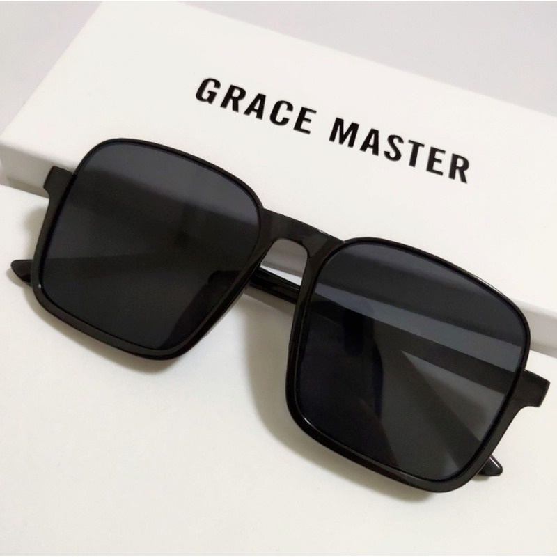 Kính mát gọng vuông kim loại phong cách Hàn Quốc phong cách cổ điển cho nữ