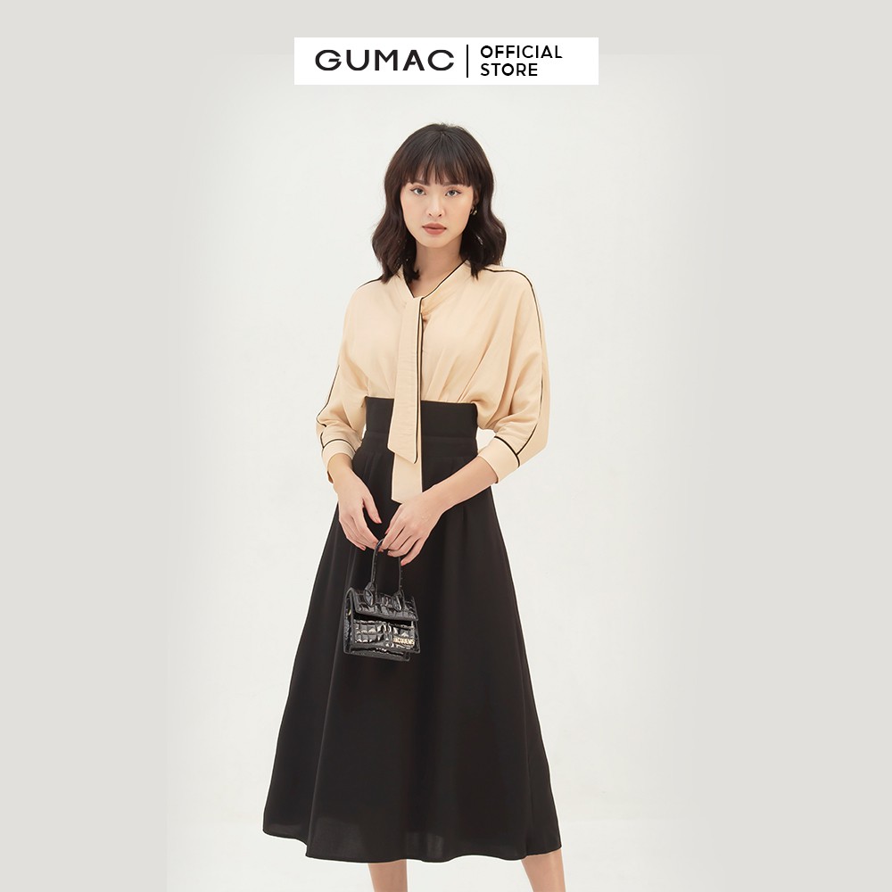 [Mã WABRGU giảm 50k đơn từ 0đ] Áo sơ mi nữ thiết kế tay dơi GUMAC màu be, đủ size, đồ công sở thanh lịch AB348 | BigBuy360 - bigbuy360.vn