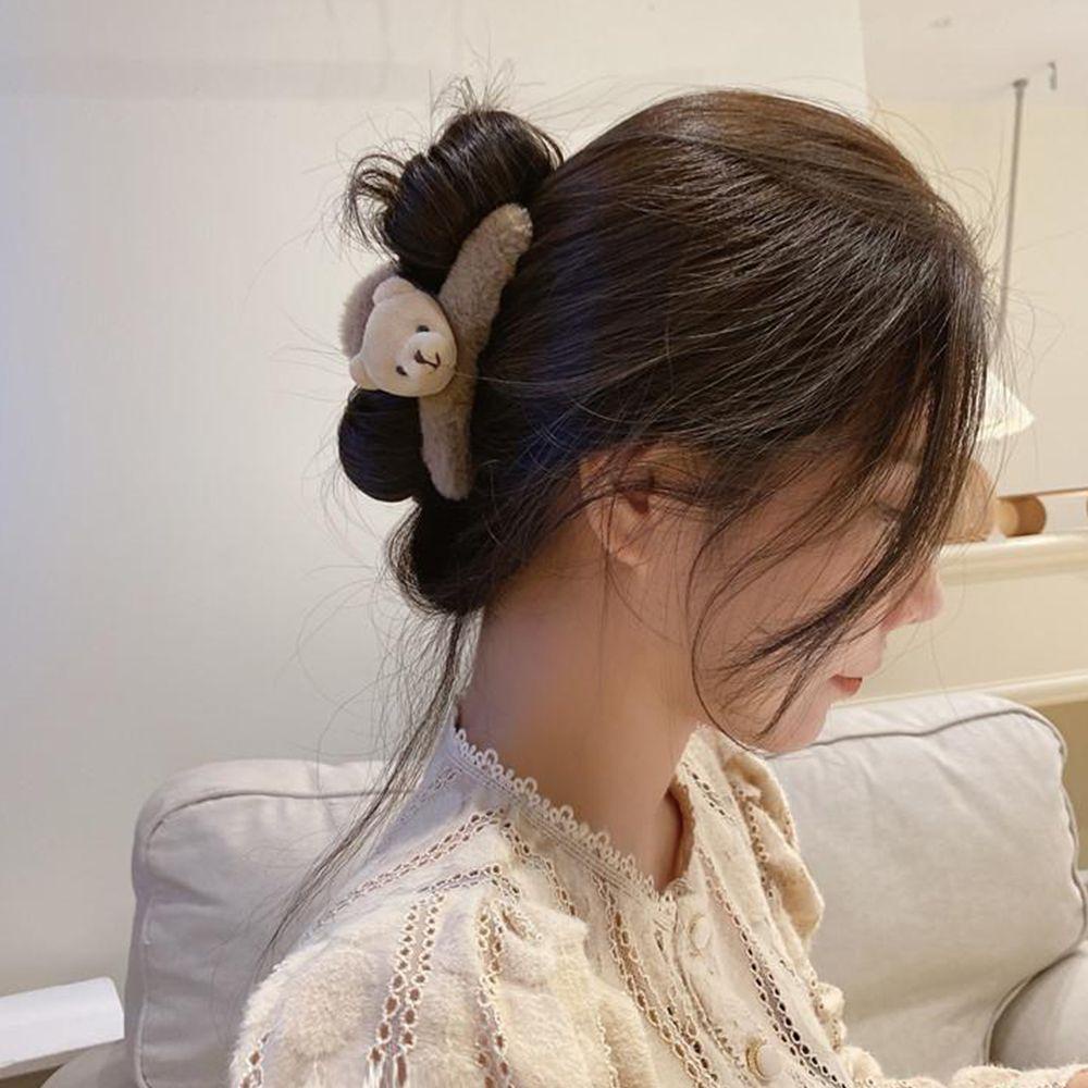 Kẹp Tóc Hình Gấu Hoạt Hình Bằng Acrylic Thời Trang Thu Đông Cho Nữ