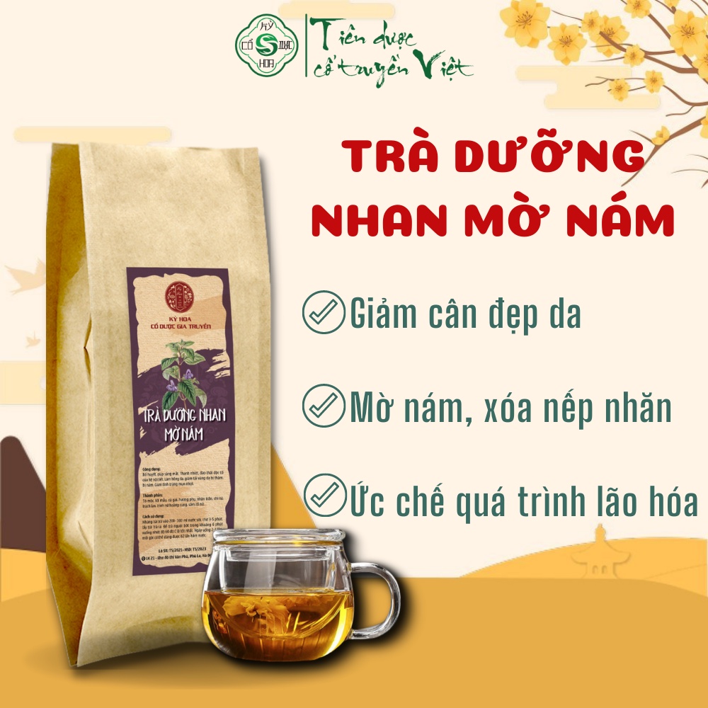 Trà dưỡng nhan mờ nám, tàn nhang thảo mộc túi tọc - Bí quyết làm đẹp cho phụ nữ, chăm sóc, tái tạo da Cổ dược Kỳ Hoa