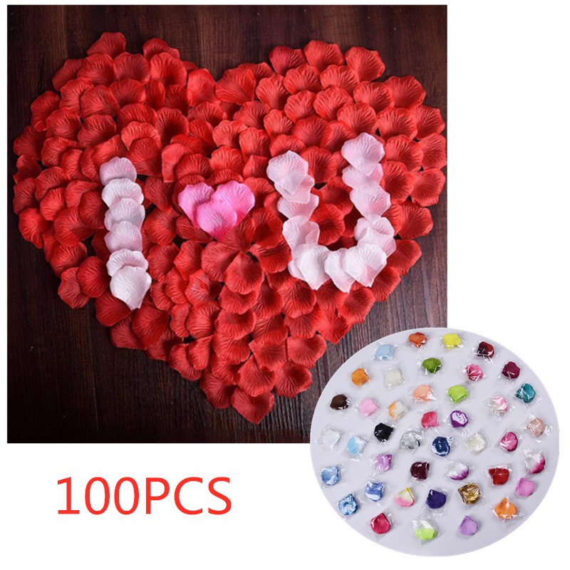 Bộ 100 hoa hồng nhân tạo dành cho trang trí đám cưới 5*5cm