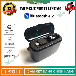 Tai nghe Bluetooth Nobel line M8 tàng hình mini siêu nhỏ siêu rẻ,dung lượng pin khủng dùng cho mọi loại máy -dc3565