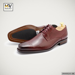 Giày tây đục lỗ da thuộc màu đỏ Booc-đô APCN 2B00024-08 Hàng hiệu xịn AKD Cao cấp xịn XK Chất lượng Hàng xịn chất lượng