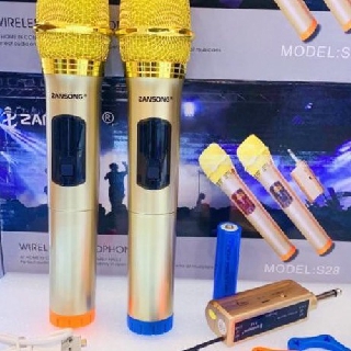 Bộ 2 micro karaoke s29 không dây đa năng cho loa kéo-loa amply