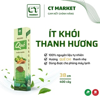 Nhang quế sạch mộc lâm - hộp 400cây - 38cm - mùi hương thanh dịu, ít khói - nhang sạch mộc lâm