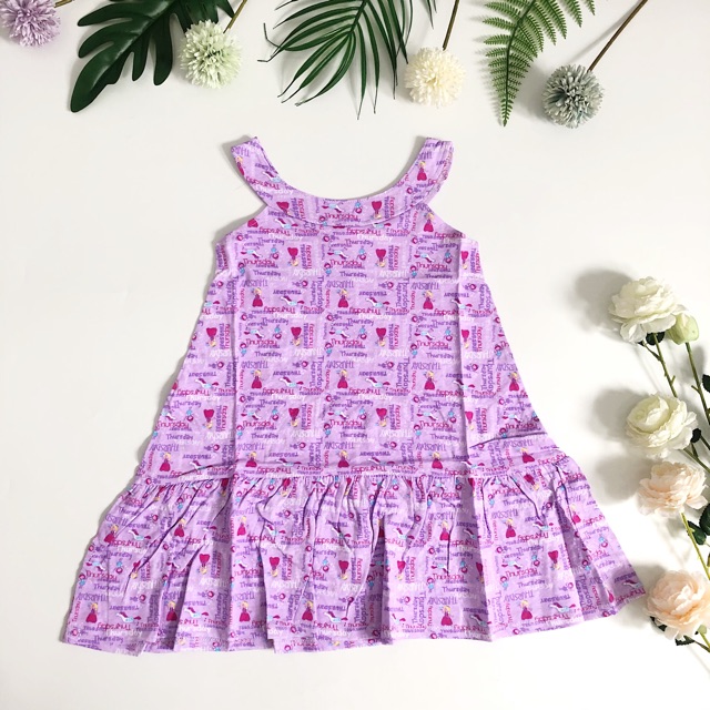 Váy đầm thun 2 dây đuôi cá bé gái size đại