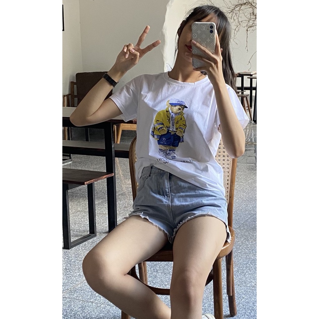 Áo thun POLO BEAR by Ralph Lauren trắng con gấu đội nón ✔️ VNXK 2020 👉🏾 ẢNH THẬT 💯 Hàng Xuất Khẩu Xịn
