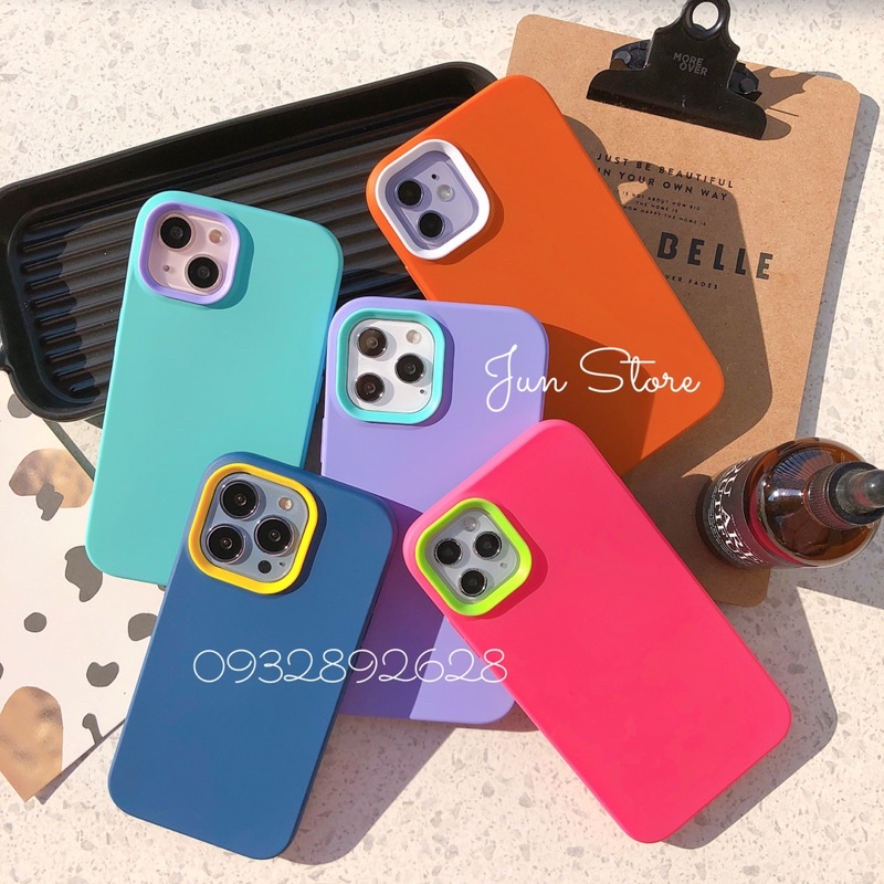 Ốp Iphone silicon phủ mịn lì bảo vệ màn hình và camera