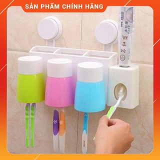 [HÀNG SIÊU TỐT] Hộp nhả kem đánh răng tự động kèm giá treo bàn chải, kèm cốc