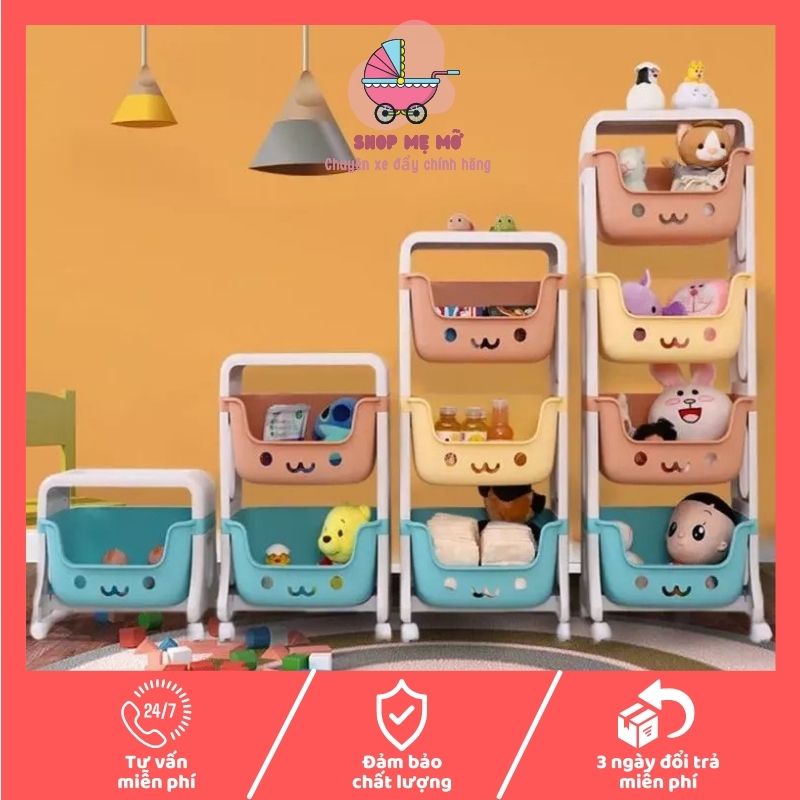 Kệ đựng đồ chơi cho bé kệ bỉm sữa đựng đồ dùng trẻ em có bánh xe đa năng tiện lợi