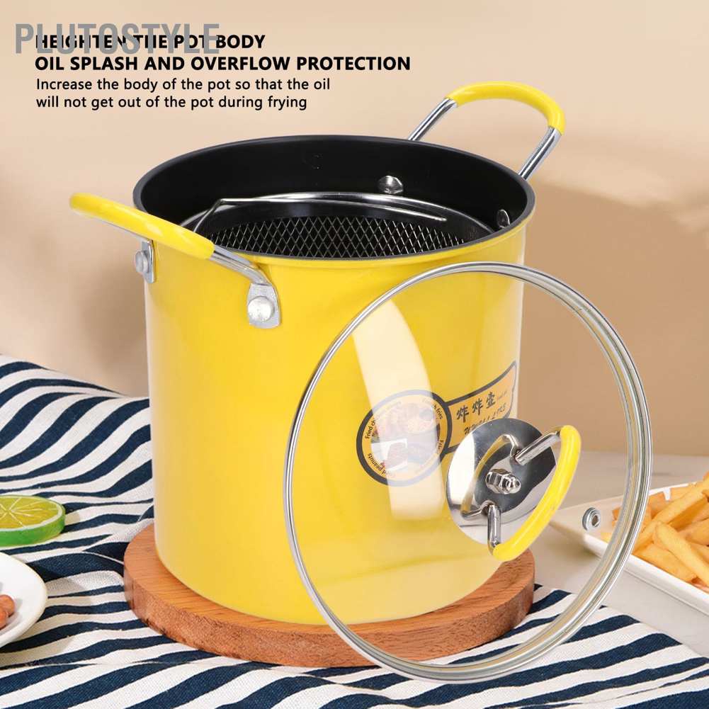 Nồi Chiên Không Dầu Bằng Thép Không Gỉ Kích Thước Nhỏ 3 Lít Có Nắp Cho Nhà Bếp